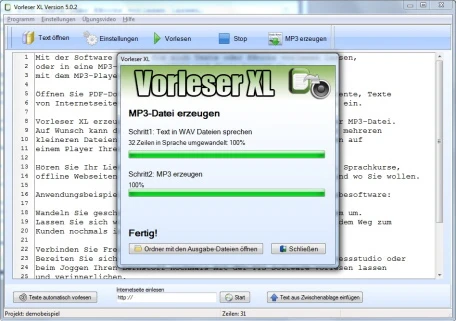 Nicht nur Text vorlesen lassen - sondern auch eine MP3 Datei erstellen Nicht nur Text vorlesen lassen - sondern auch eine MP3 Datei erstellen